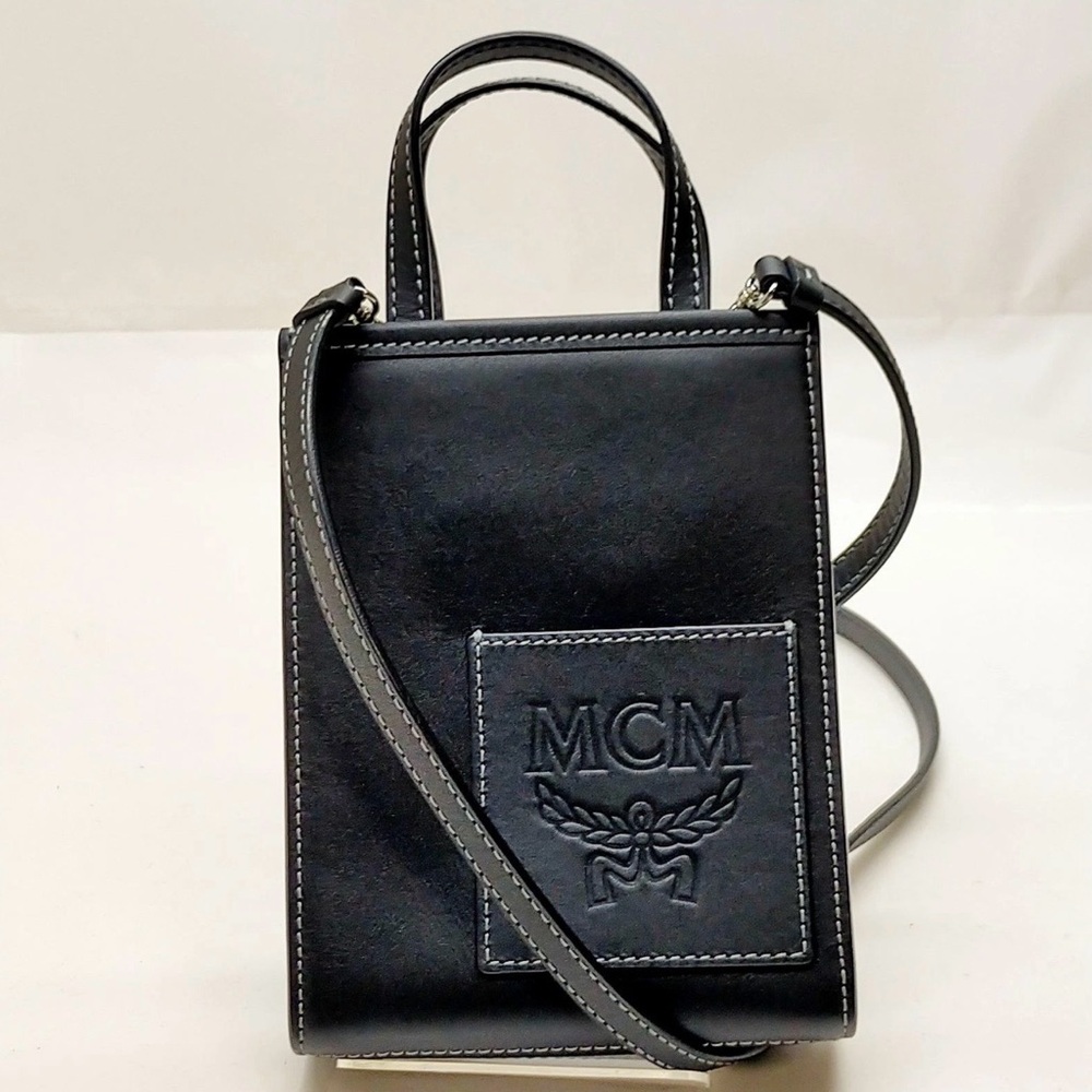 MCM Mini Crossbody Bag Black Leather